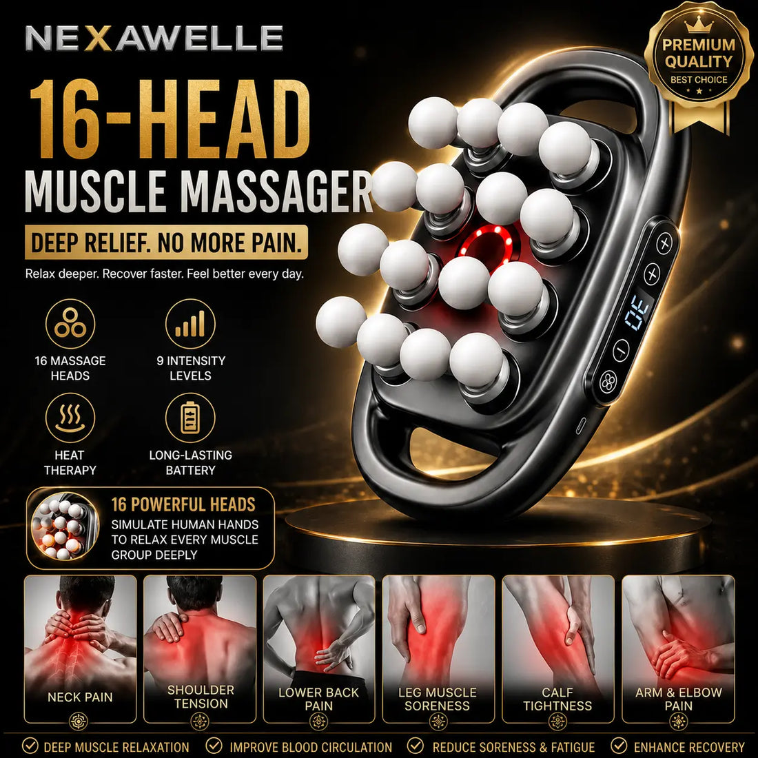 NexaWelle 16-Head Full Coverage Massage Device