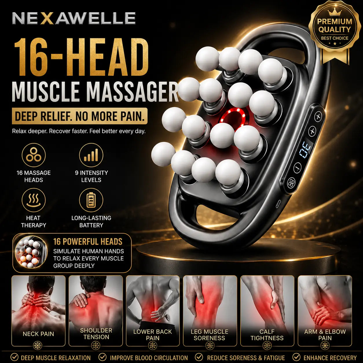 NexaWelle 16-Head Full Coverage Massage Device