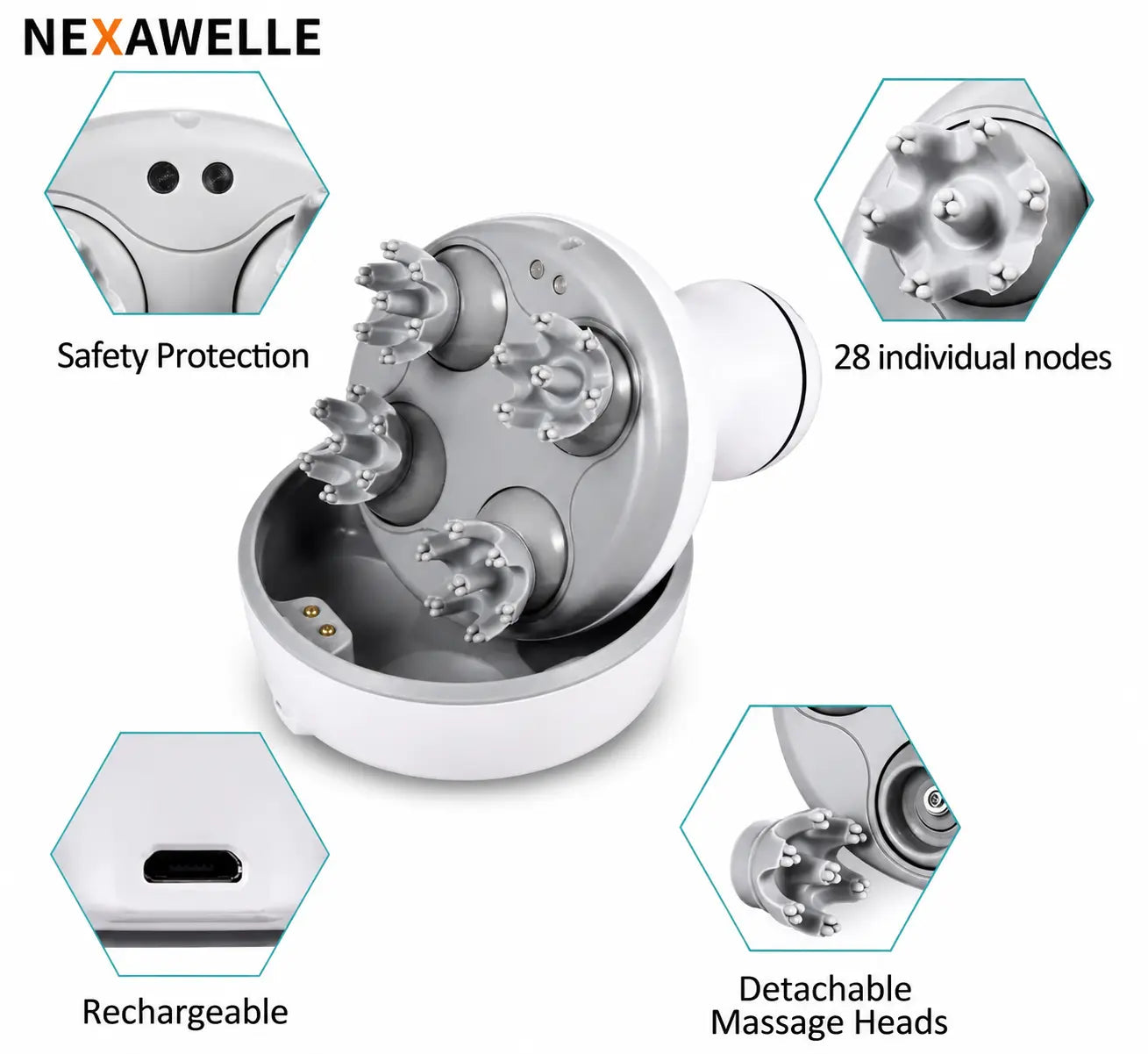 NexaWelle Cordless Scalp Massager