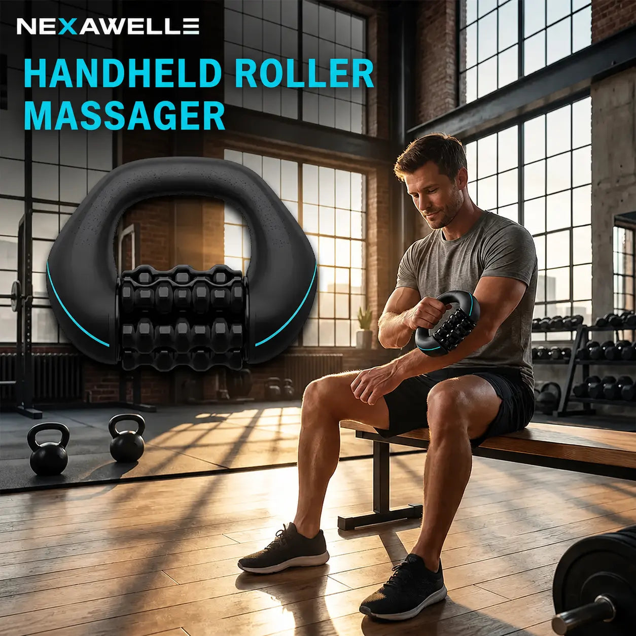 NexaWelle Rechargeable Handheld Roller Massager
