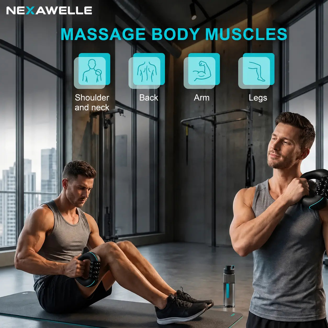 NexaWelle Rechargeable Handheld Roller Massager