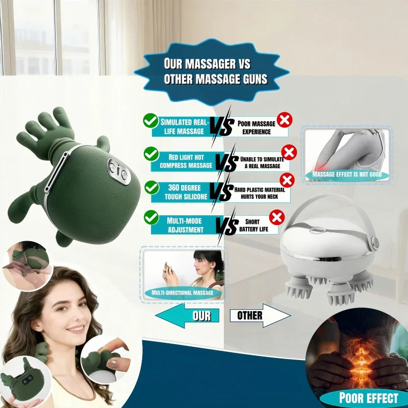 Neck Massager 2026  Electric Shoulder & Cervical Massage Deep Tissue Body Massager Almost Real Person Massager