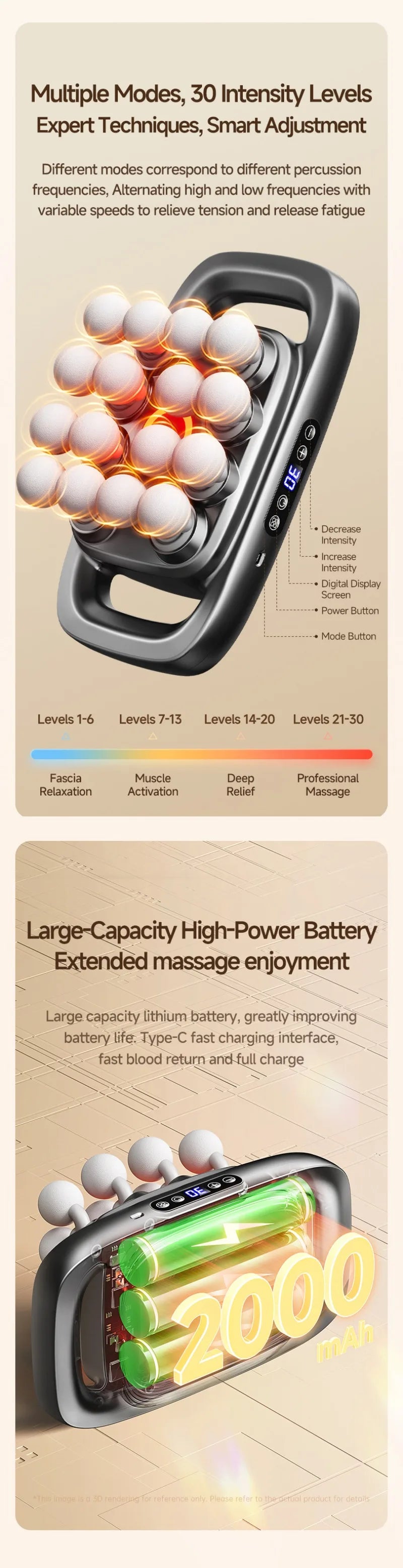 16 Head Massage Gun High Frequency Powerful Vibration Large-area Red Light Fascia Machine Gun Professional Muscle Massager