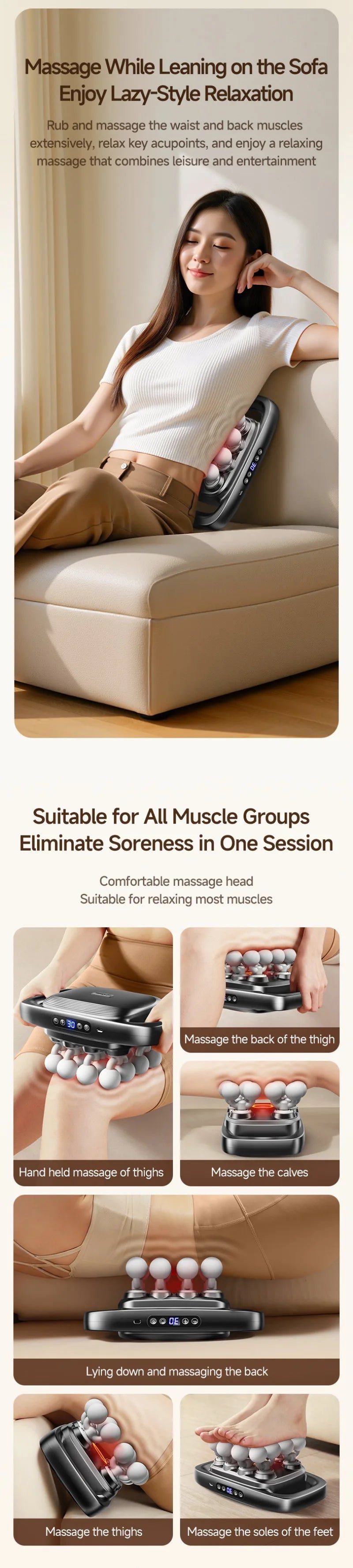 16 Head Massage Gun High Frequency Powerful Vibration Large-area Red Light Fascia Machine Gun Professional Muscle Massager