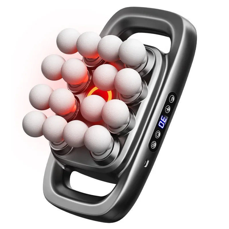 16 Head Massage Gun High Frequency Powerful Vibration Large-area Red Light Fascia Machine Gun Professional Muscle Massager